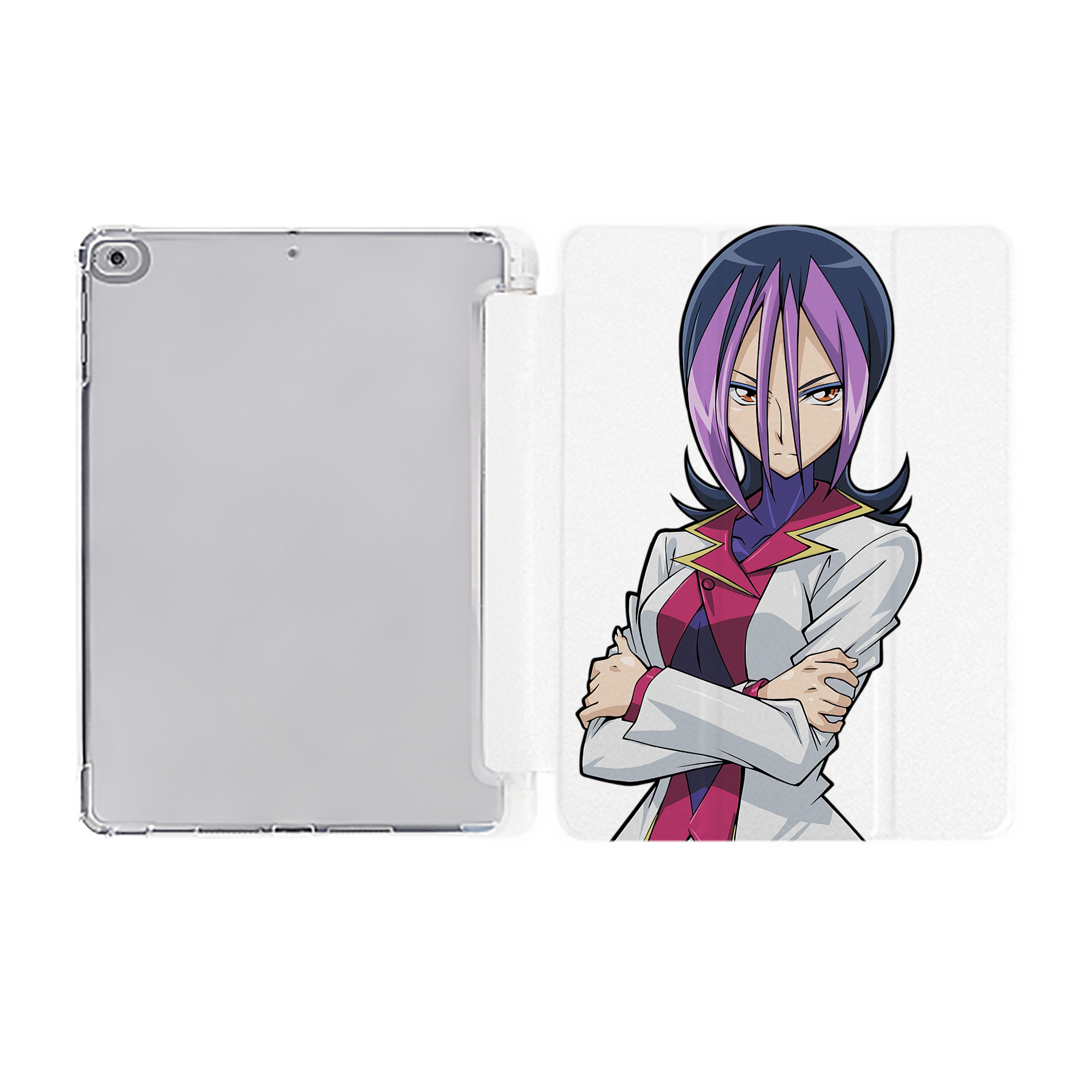 （画像用） 遊☆戯☆王 Yu-Gi-Oh! IPad ケース ペン収納付き 三つ折りスタンド PUレザー×シリコン 対応機種9.5/10.5/10.9インチ